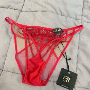 Honey Birdette Red Lace Strappy Bikini Panty